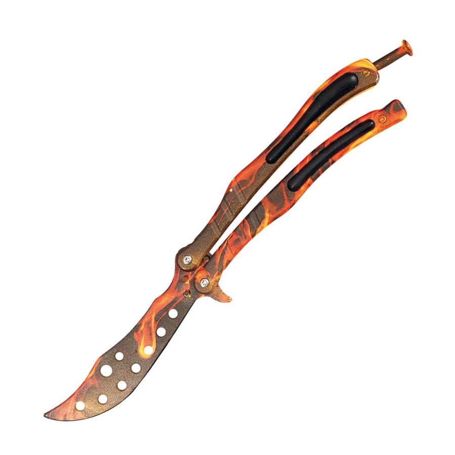 Navaja monte tipo mariposa llamas