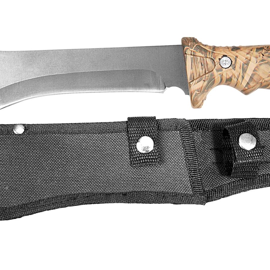 Cuchillo monte hoja pavonada mango camuflaje