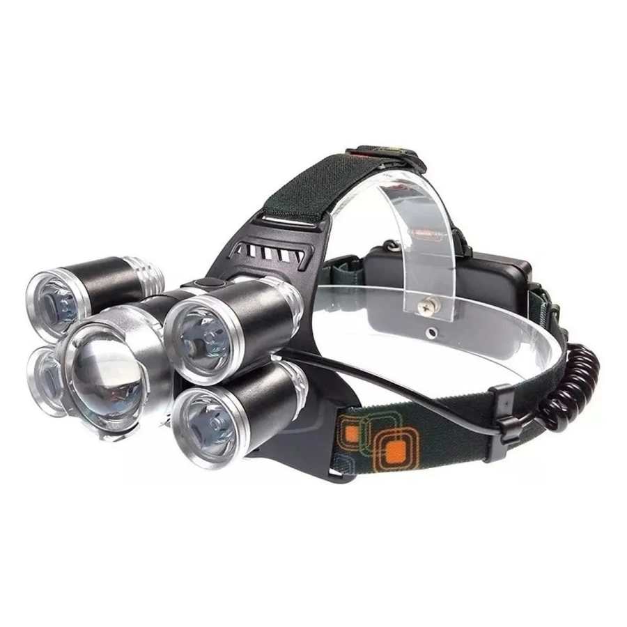 Lámpara Minera de Cabeza 5 Focos Recargable