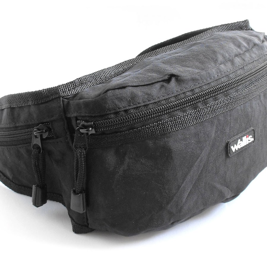 Cangurera negra con 4 compartimientos negra