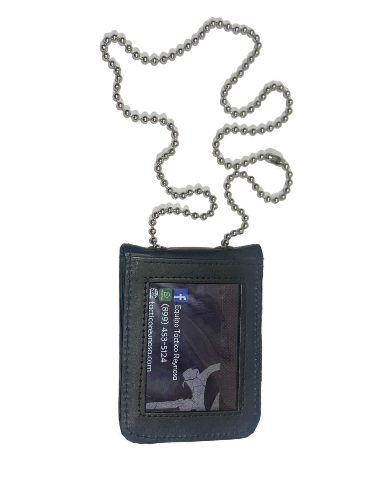 Porta Credencial de Vinil con 2 Ventanas y Cierre Interior