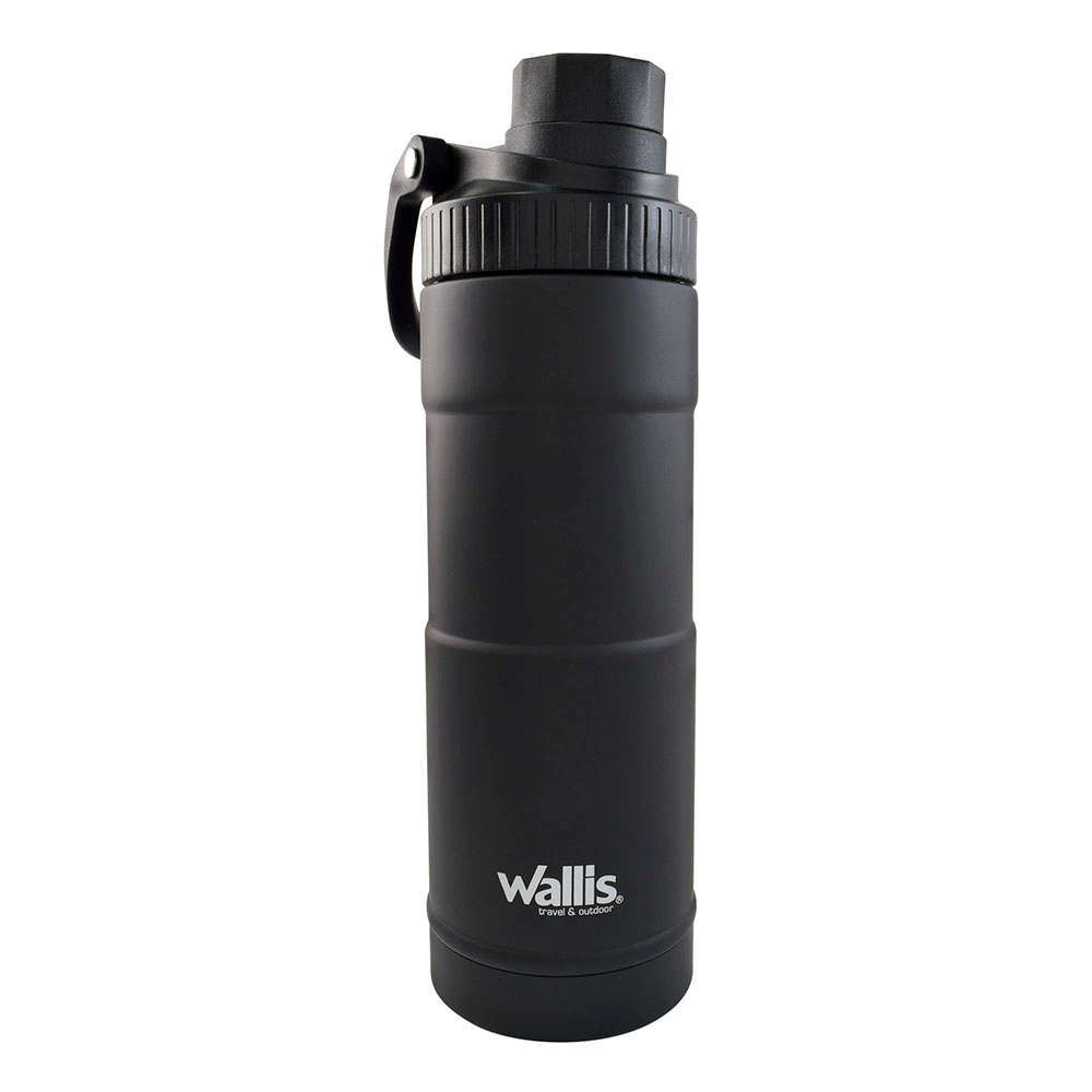 Cilindro Deportivo Wallis Negro De Acero Inoxidable