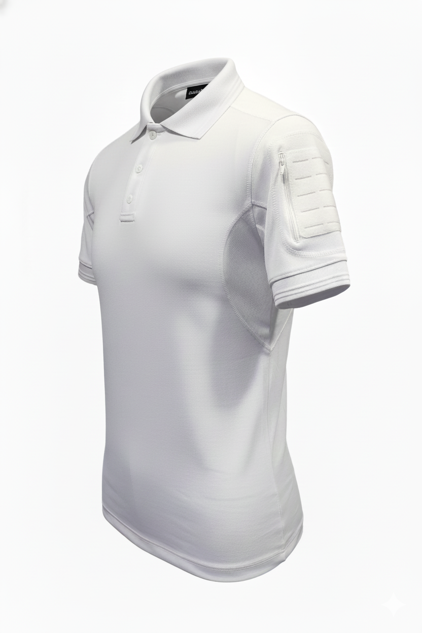 Playera Táctica Polo Manga Corta Blanca