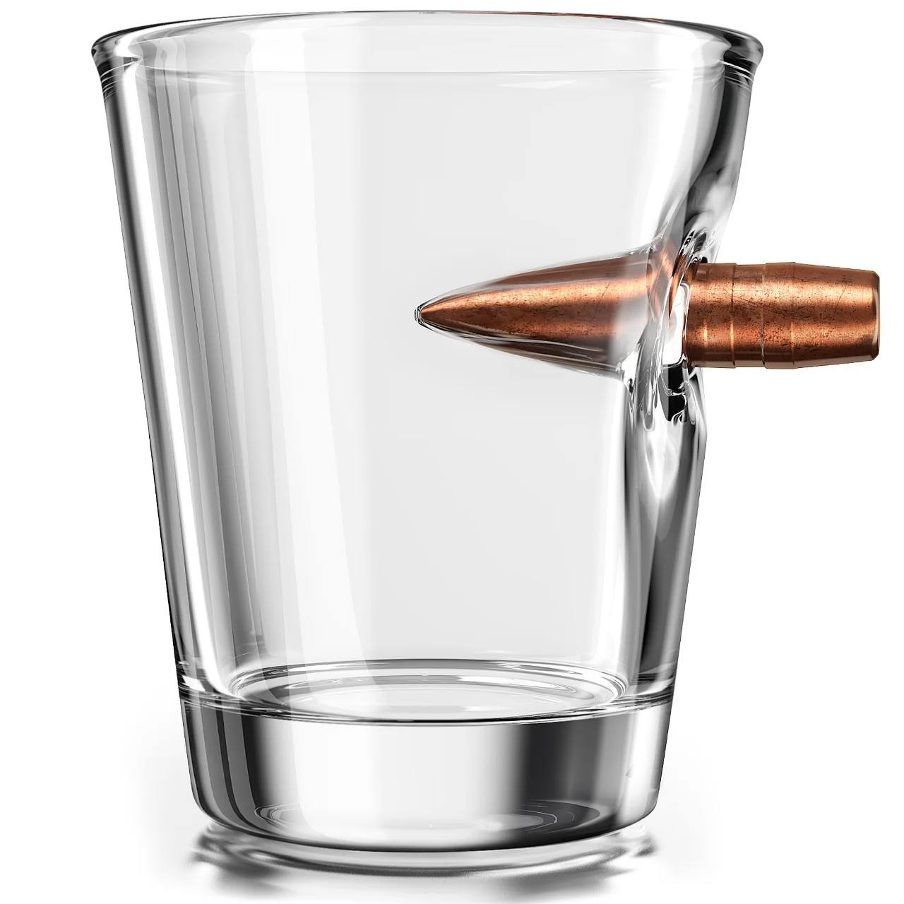 Vaso de cristal con bala calibre .50 Old Southern Brass