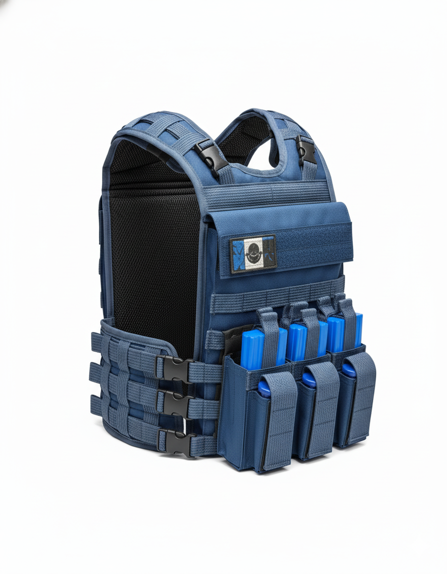 Chaleco Táctico Ro 3 Broches Azul Unitalla