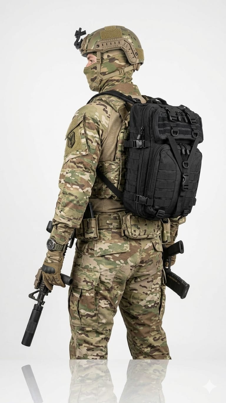 Mochila Táctica Militar de Asalto Capacidad Expandible y Sistema MOLLE